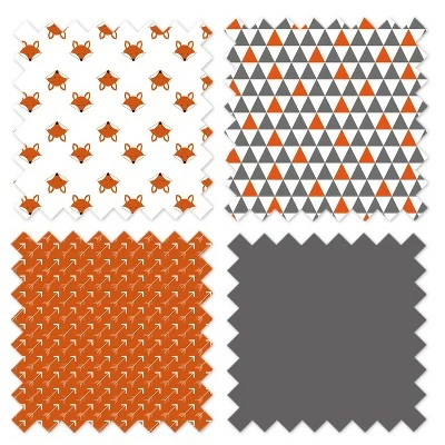Discount 🛒 Bacati - Playful Fox Orange Gray 4 pc Toddler Bedding Set 🎁 2 Discount 🛒 Bacati - Playful Fox Orange Gray 4 pc Toddler Bedding Set 🎁 - Image 2