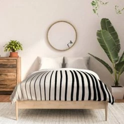 Budget ⌛ Alisa Galitsyna Vertical Lines Comforter Set Black - Deny Designs 🔔