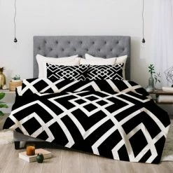 Best reviews of 🎉 Three Of The Possessed Inbetween Comforter Set - Deny Designs Black/white ⌛
