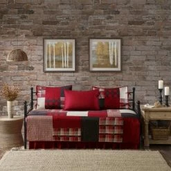 Best reviews of 👏 Woolrich Sunset 5 Piece Day Bed Cover Set - Red ⭐