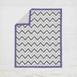 Outlet 🎁 Bacati - Ikat Dots Leopard Purple Grey Girls 3 pc Crib Set ⌛