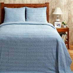 Hot Sale 😀 Natick Collection Wavy Channel Stripes Design 100% Cotton Tufted Unique Luxurious Bedspread Set - Better Trends 🌟