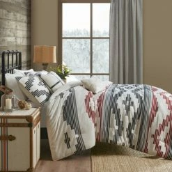 Wholesale 🎉 Woolrich Simons Comforter Set Gray/red 👏