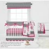 Cheapest 😍 Bacati - Owls in the Woods Pink Fuschia Gray 6 pc Crib Bedding Set with Long Rail Guard Cover 👏