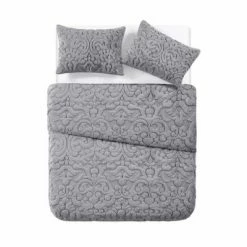 Cheap 💯 Shari Quilted Plush Quilt Set - VCNY Gray 😍 -Bedding Sets & Collections Sales Shop unnamed file 7887