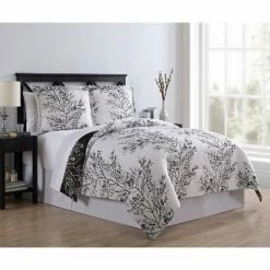 Best Pirce ❤️ 8pc Leaf Bed in a Bag Comforter Set Black & White - VCNY Home 🔔