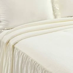 New ✨ Lush Decor 3pc Ella Lace Ruffle Bedspread & Sham Set - Lush Décor Ivory 🌟