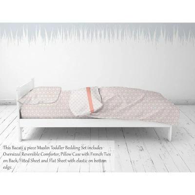 Discount ✨ Bacati - Petals/Floral Coral Girls Muslin 4 pc Toddler Bedding Set ❤️ 2 Discount ✨ Bacati - Petals/Floral Coral Girls Muslin 4 pc Toddler Bedding Set ❤️ - Image 2