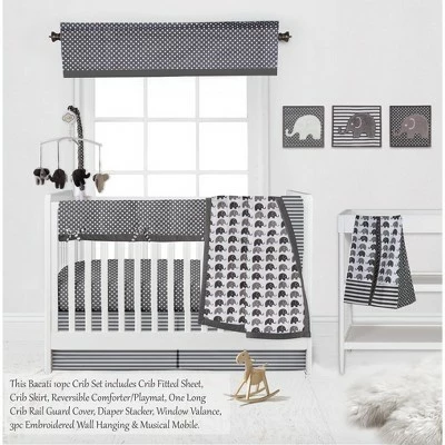Cheap 𧨠Bacati - Elephants White/Gray 10 pc Crib Bedding Set with Long Rail Guard Cover π 1 Cheap 𧨠Bacati - Elephants White/Gray 10 pc Crib Bedding Set with Long Rail Guard Cover π