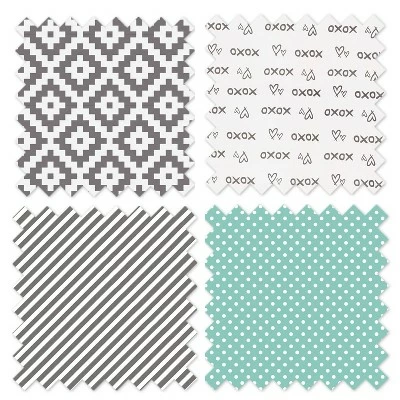 Best deal 🤩 Bacati - Love Gray Mint 3 pc Crib Bedding Set ✔️ 4 Best deal 🤩 Bacati - Love Gray Mint 3 pc Crib Bedding Set ✔️ - Image 4