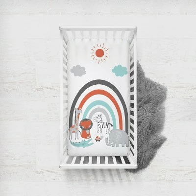 Promo 🌟 Bacati - Jungle Safari Aqua Orange Gray 3 pc Crib Bedding Set 🤩 2 Promo 🌟 Bacati - Jungle Safari Aqua Orange Gray 3 pc Crib Bedding Set 🤩 - Image 2