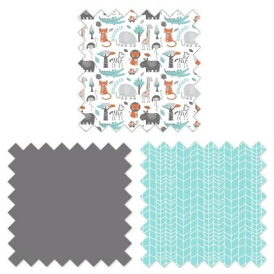 Promo 🌟 Bacati - Jungle Safari Aqua Orange Gray 3 pc Crib Bedding Set 🤩 5 Promo 🌟 Bacati - Jungle Safari Aqua Orange Gray 3 pc Crib Bedding Set 🤩 - Image 5