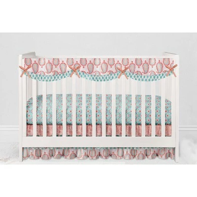Cheapest 🎉 Bacati - Paisley Sophia Coral Aqua 6 pc Crib Bedding Set with Long Rail Guard Cover 🤩 4 Cheapest 🎉 Bacati - Paisley Sophia Coral Aqua 6 pc Crib Bedding Set with Long Rail Guard Cover 🤩 - Image 4