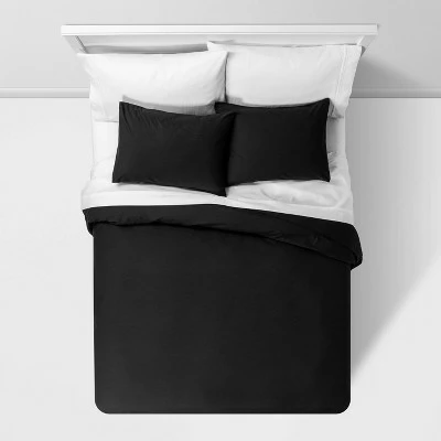 Best deal 💯 Easy-Care Duvet Cover & Sham Set - Room Essentials™ Black 🎉 2 Best deal 💯 Easy-Care Duvet Cover & Sham Set - Room Essentials™ Black 🎉 - Image 2