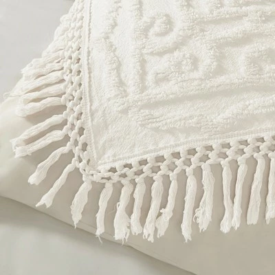 Brand new π Madison Park 3pc Cecily Cotton Medallion Fringe Coverlet Set Gray π 5 Brand new π Madison Park 3pc Cecily Cotton Medallion Fringe Coverlet Set Gray π - Image 5