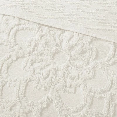 Brand new π Madison Park 3pc Cecily Cotton Medallion Fringe Coverlet Set Gray π 6 Brand new π Madison Park 3pc Cecily Cotton Medallion Fringe Coverlet Set Gray π - Image 6