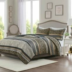 Wholesale 🔥 Madison Park 3pc Claude Reversible Jacquard Coverlet Set Black 👏
