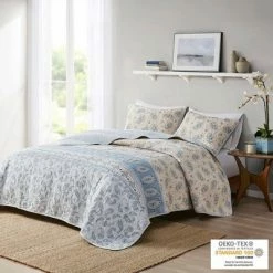 Discount 😀 Madison Park 3pc Heidi Reversible Cotton Coverlet Set Blue/Beige 🎉 -Bedding Sets & Collections Sales Shop unnamed file 8723