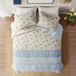 Discount 😀 Madison Park 3pc Heidi Reversible Cotton Coverlet Set Blue/Beige 🎉 -Bedding Sets & Collections Sales Shop unnamed file 8724