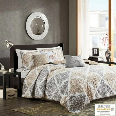 Deals 𧨠Madison Park Arbor 6pc Reversible Coverlet Set Neutral π 8 Deals 𧨠Madison Park Arbor 6pc Reversible Coverlet Set Neutral π - Image 8