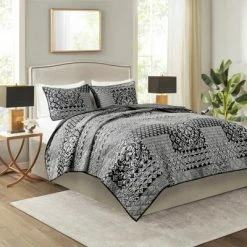 Cheapest 🛒 Madison Park 3pc Hendrix Reversible Jacquard Coverlet Set Black 🧨