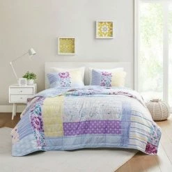 Cheapest 🎁 Intelligent Design Helena Printed Cotton Coverlet Set Blue/Purple/Yellow 🌟 -Bedding Sets & Collections Sales Shop unnamed file 8768