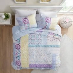 Cheapest 🎁 Intelligent Design Helena Printed Cotton Coverlet Set Blue/Purple/Yellow 🌟 -Bedding Sets & Collections Sales Shop unnamed file 8773