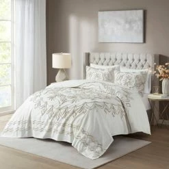 Coupon ✔️ Madison Park 3pc Valeria Tufted Cotton Chenille Coverlet Set Ivory/taupe 🛒