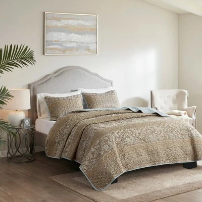 Buy π Madison Park Everett Reversible Jacquard Coverlet Set Blue/Brown β 1 Buy π Madison Park Everett Reversible Jacquard Coverlet Set Blue/Brown β