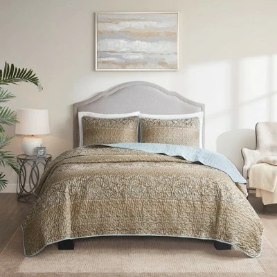 Buy π Madison Park Everett Reversible Jacquard Coverlet Set Blue/Brown β 3 Buy π Madison Park Everett Reversible Jacquard Coverlet Set Blue/Brown β - Image 3