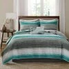 Deals 😀 Madison Park Seth Twin 6pc Complete Reversible Coverlet and Cotton Sheet Set Aqua ⌛