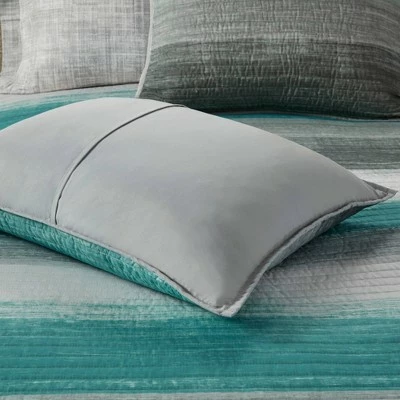 Deals π Madison Park Seth Twin 6pc Complete Reversible Coverlet and Cotton Sheet Set Aqua β 9 Deals π Madison Park Seth Twin 6pc Complete Reversible Coverlet and Cotton Sheet Set Aqua β - Image 9