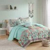 Outlet ❤️ Intelligent Design Valerie Boho Printed Coverlet Set Aqua 👏