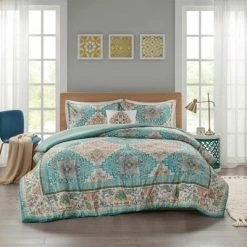 Best Sale 🛒 Intelligent Design Kalani Seersucker Boho Printed Coverlet Set Teal 😍 -Bedding Sets & Collections Sales Shop unnamed file 8884