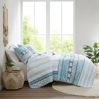 Best deal π Madison Park 3pc Malakai Reversible Cotton Coverlet Set Blue π 2 Best deal π Madison Park 3pc Malakai Reversible Cotton Coverlet Set Blue π - Image 2