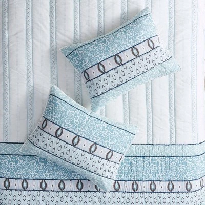 Best deal π Madison Park 3pc Malakai Reversible Cotton Coverlet Set Blue π 6 Best deal π Madison Park 3pc Malakai Reversible Cotton Coverlet Set Blue π - Image 6