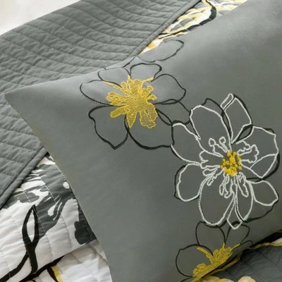 Outlet π― Mi Zone Kelly Coverlet Set Yellow/gray π 4 Outlet π― Mi Zone Kelly Coverlet Set Yellow/gray π - Image 4