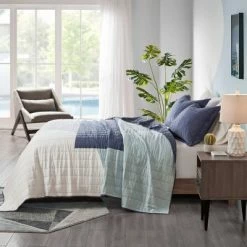 Budget 🔔 Urban Habitat Carson 3pc Reversible Cotton Printed Coverlet/Wall Tapestry Aqua 🤩 -Bedding Sets & Collections Sales Shop unnamed file 9001