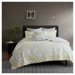 Best reviews of 😀 Urban Habitat Yellow Leyla 100% Cotton Printed Coverlet Set (King/ CA King) 7pcs ❤️