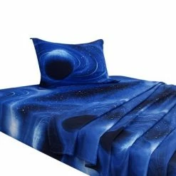 Hot Sale 🧨 3 Pcs Twin Polyester Galaxy Stars Themed Bedding Sets Blue - PiccoCasa 😍
