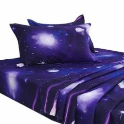 Promo 🧨 4 Pcs Polyester Galaxy Stars Themed Bedding Sets - PiccoCasa 😍
