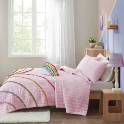 Brand new π Mi Zone Leah Rainbow/Pompom Trim Coverlet Set Pink π 8 Brand new π Mi Zone Leah Rainbow/Pompom Trim Coverlet Set Pink π -Bedding Sets & Collections Sales Shop unnamed file 9101