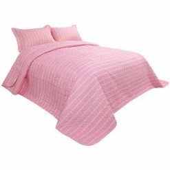 Best reviews of 😀 3 Pieces Stripe Polyester Lightweight Durable Coverlet Bedspread Set - PiccoCasa 🔥