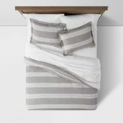 Best deal 🤩 Chambray Yarn Dye Stripe Duvet & Sham Set - Threshold Mettalic Blue ✔️ -Bedding Sets & Collections Sales Shop unnamed file 9142