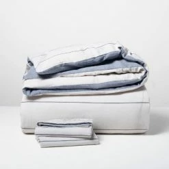 Brand new 🔔 Hearth & Hand With Magnolia Stripe with Chambray Backing Duvet & Sham Set Faded Blue - Hearth & Hand™ with Magnolia 🎉 -Bedding Sets & Collections Sales Shop unnamed file 9247