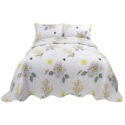 Top 10 β¨ 3 Pieces Polyester Floral Coverlet Soft Quilt Bedspread Sets - PiccoCasa π₯ 1 Top 10 β¨ 3 Pieces Polyester Floral Coverlet Soft Quilt Bedspread Sets - PiccoCasa π₯