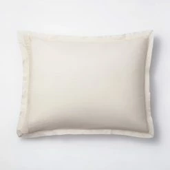 Best Sale ❤️ Threshold Designed W/Studio McGee Raw Edge Hemstitch Cotton Slub Duvet & Sham Set - Threshold™ designed with Studio McGee Light Beige ⭐ -Bedding Sets & Collections Sales Shop unnamed file 9327