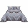 Coupon 🎉 3 Pieces Luxury Floral Pattern Polyester Lightweight soft Bedspread Set - PiccoCasa 👏