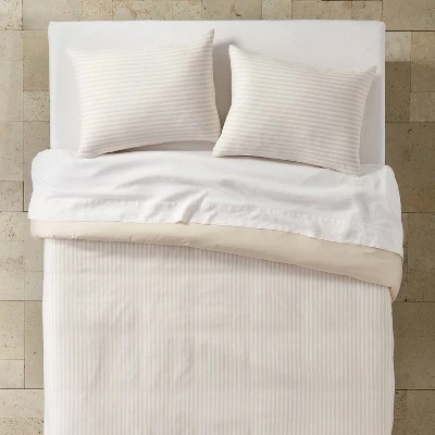 Coupon 🎉 Heavyweight Linen Blend Stripe Duvet & Pillow Sham Set - Casaluna™ Natural 😀 2 Coupon 🎉 Heavyweight Linen Blend Stripe Duvet & Pillow Sham Set - Casaluna™ Natural 😀 - Image 2