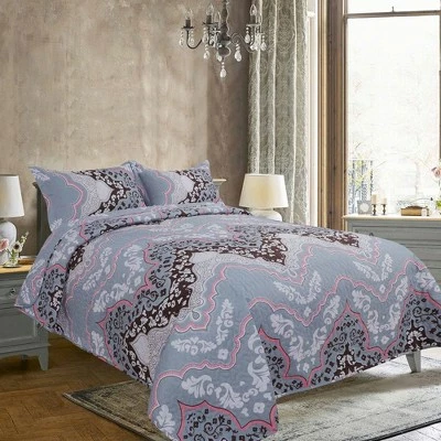 Coupon π 3 Pieces Luxury Floral Pattern Polyester Lightweight soft Bedspread Set - PiccoCasa π 2 Coupon π 3 Pieces Luxury Floral Pattern Polyester Lightweight soft Bedspread Set - PiccoCasa π - Image 2